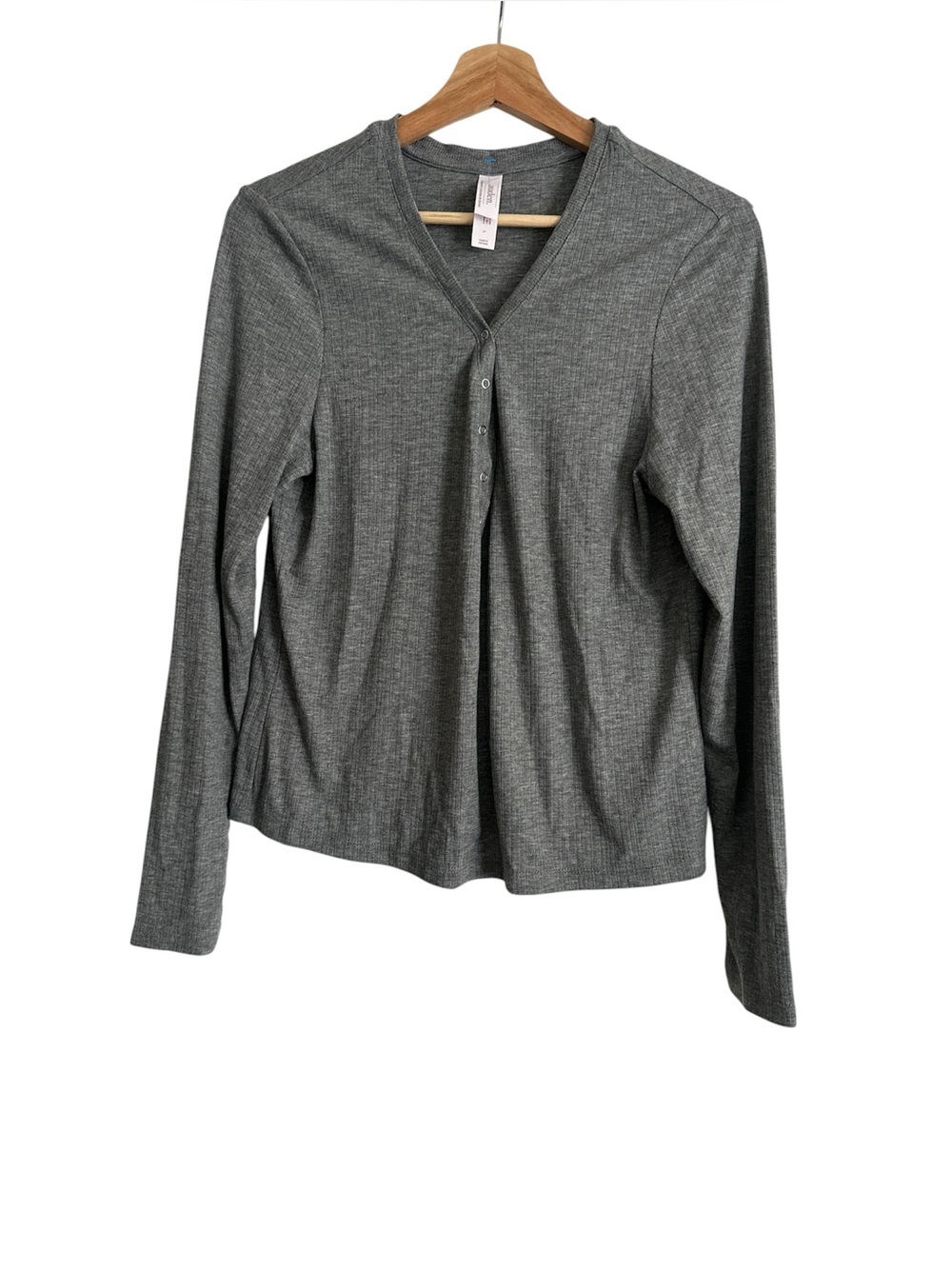 Auden Gray Long Sleeve Sleepwear Top NWOT